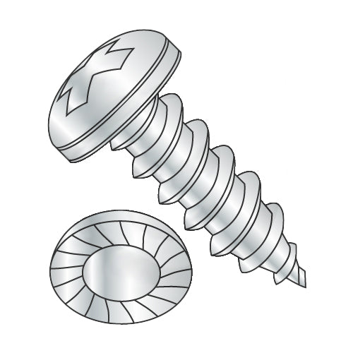 6-20 x 5/8 Phillips Pan Serrated Self Tapping Screw Type AB Fully Threaded Zinc-Bolt Demon