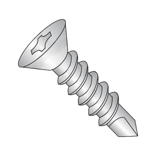 6-20 x 1/2 Phillips Flat Self Drill Screw Full Thread 18-8 Stainless Steel-Bolt Demon