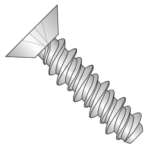 4-24 x 1/4 Phillips Flat Undercut High Low Screw Fully Threaded 410 Stainless Steel-Bolt Demon