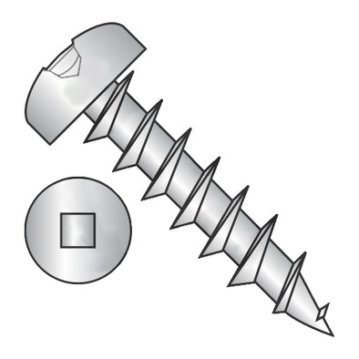 8-11 x 3/8 Square Drive Pan Deep Thread Wood Screw Full Thread Zinc-Bolt Demon