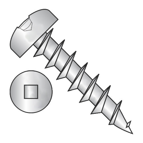 8-11 x 3/8 Square Drive Pan Deep Thread Wood Screw Full Thread Zinc-Bolt Demon