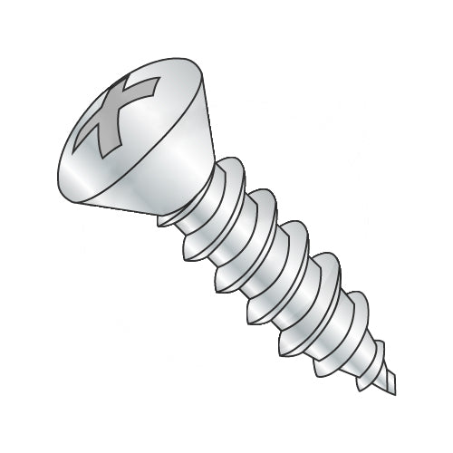 6-20 x 7/8 Phillips Oval Self Tapping Screw Type AB Fully Threaded Zinc-Bolt Demon