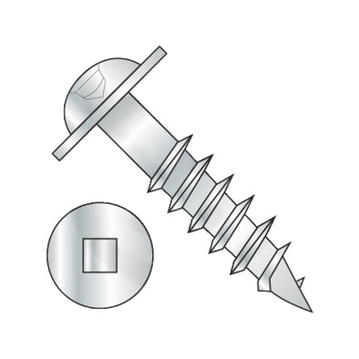 8 x 4 Square Drive Round Washer Head Deep Thread Wood Screw 2/3 Thread Zinc-Bolt Demon