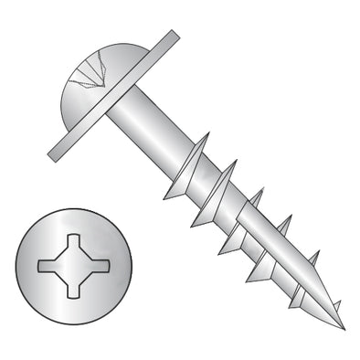 8-11 x 3 1/2 Square Phillips Drive Round Washer Deep Thread Type17 2/3 Thread Zinc-Bolt Demon