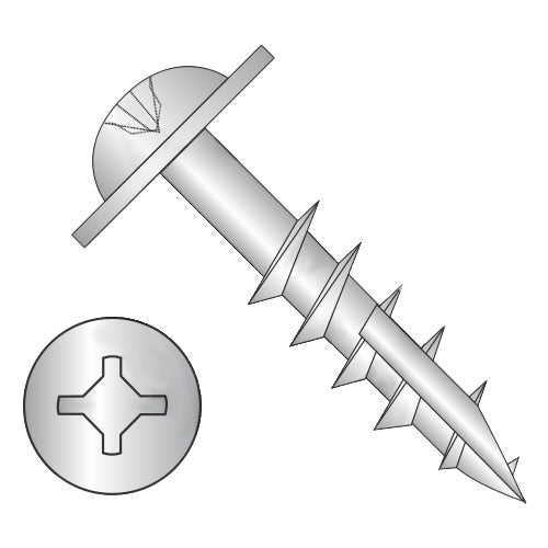 8-11 x 3 1/2 Square Phillips Drive Round Washer Deep Thread Type17 2/3 Thread Zinc-Bolt Demon