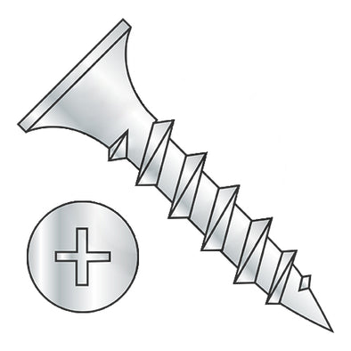 6 x 1 5/8 Phillips Recess Bugle Head Coarse Thread Drywall Screw Particle Board Zinc-Bolt Demon