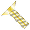 2-56 x 1/8 Phillips Flat Undercut Machine Screw Fully Threaded Zinc Yellow-Bolt Demon