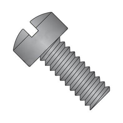 8-32 x 1/2 Slotted Fillister Head Machine Screw Fully Threaded Black Oxide-Bolt Demon