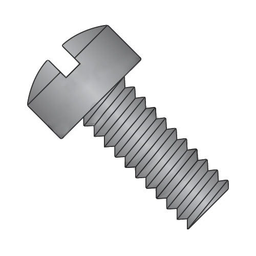 8-32 x 1/2 Slotted Fillister Head Machine Screw Fully Threaded Black Oxide-Bolt Demon