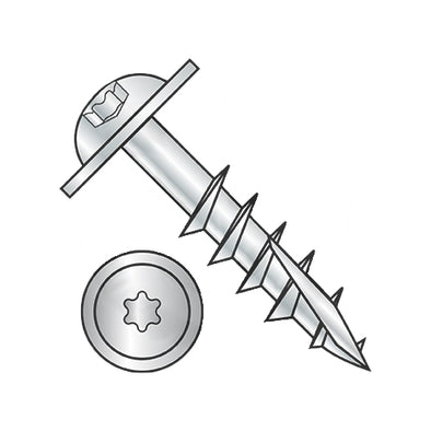 10-9 x 3 6-Lobe Round Washer Deep Thread Wood Install Scr Long Type17 2/3Thread Zinc-Bolt Demon