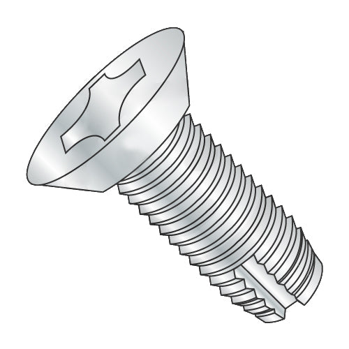 10-24 x 3/8 Phillips Flat Undercut Thread Cutting Screw Type 1 Fully Threaded Zinc-Bolt Demon
