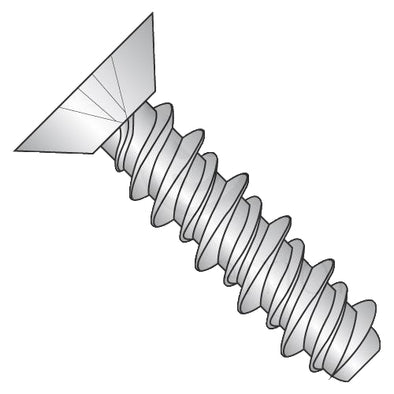 4-24 x 1/4 Phillips Flat Undercut High Low Screw Fully Threaded 18-8 Stainless Steel-Bolt Demon