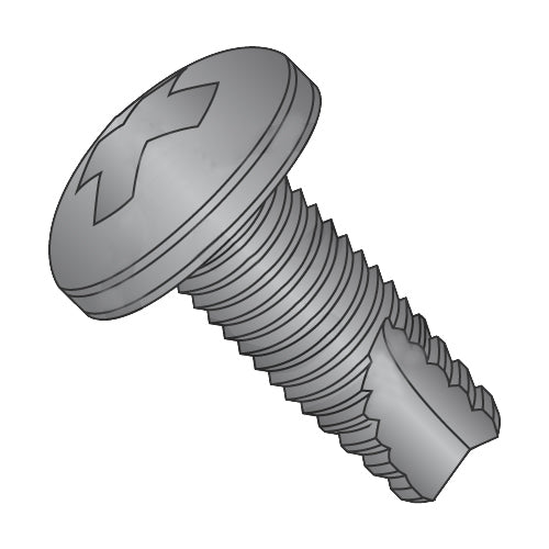 10-24 x 3/8 Phillips Pan Thread Cutting Screw Type 23 Fully Threaded Black Zinc-Bolt Demon
