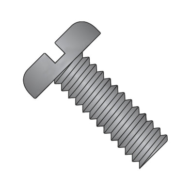 6-32 x 3/4 Slotted Pan Machine Screw Fully Threaded Black Zinc-Bolt Demon