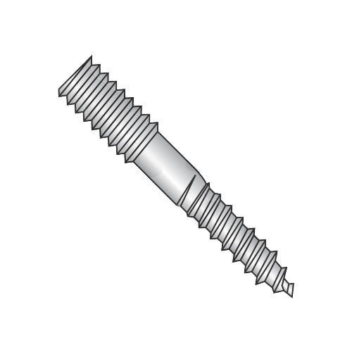 3/8-16 x 8 Hanger Bolt Plain Center 18-8 Stainless Steel-Bolt Demon