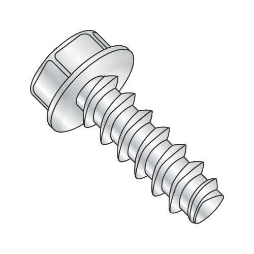 6-19 x 3/4 Unslotted Indent Hexwasher Plastite Alternative 48-2 Full Thread Zinc & Wax-Bolt Demon