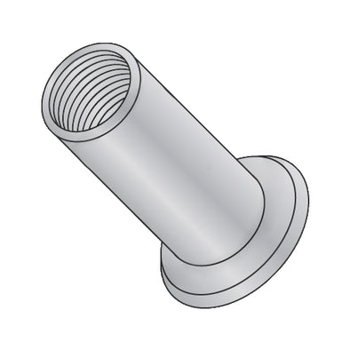 6-32-.160 Flat Head Threaded Insert Rivet Nut Aluminum Cleaned and Polished Non-Ribbed-Bolt Demon