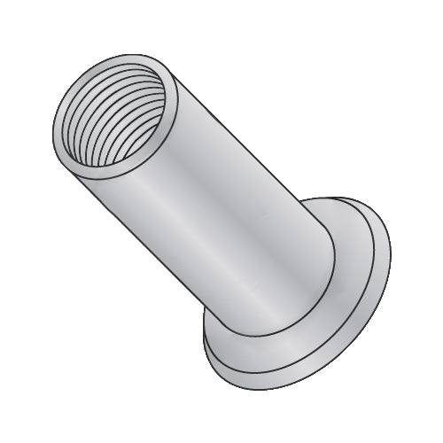 6-32-.160 Flat Head Threaded Insert Rivet Nut Aluminum Cleaned and Polished Non-Ribbed-Bolt Demon