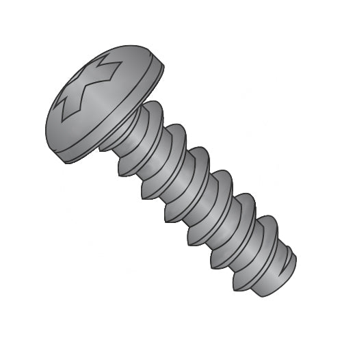 6-20 x 5/16 Phillips Pan Self Tapping Screw Type B Fully Threaded Black Zinc-Bolt Demon
