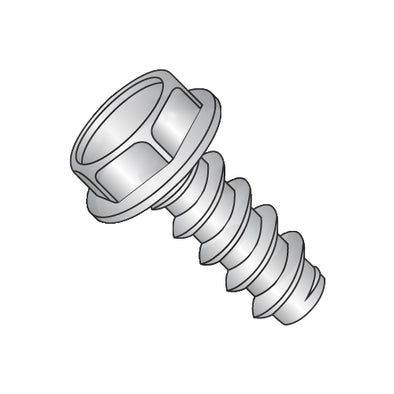 5/16-12 x 1 Unslotted Indented Hex Washer Self Tapping Screw Type B Fully Thread 18-8 Stainless-Bolt Demon