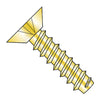 8-18 x 3/8 Phillips Flat Undercut Self Tapping Screw Type B Fully Threaded Zinc Yellow ROHS-Bolt Demon
