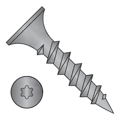 6 x 3/4 Six-Lobe (Torx) Bugle Head Coarse Thread Drywall Screw Black Phosphate Particle Board-Bolt Demon