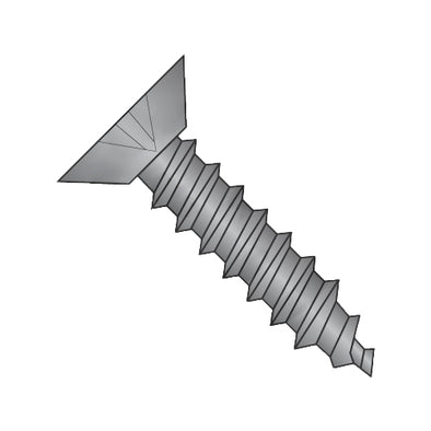 10-16 x 1/2 Phillips Flat Undercut Self Tapping Screw Type AB Fully Threaded Black Zinc-Bolt Demon