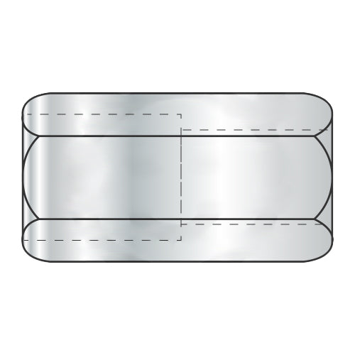 1/2-13 x 1 3/4 Hex Rod Coupling Nut 3/4 inch Across Flats Grade 5 Zinc-Bolt Demon