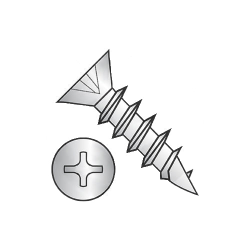 6 x 3/4 Phillips Flat Hinge Screw Coarse Thread Fully Threaded Steel Nickel Finish-Bolt Demon