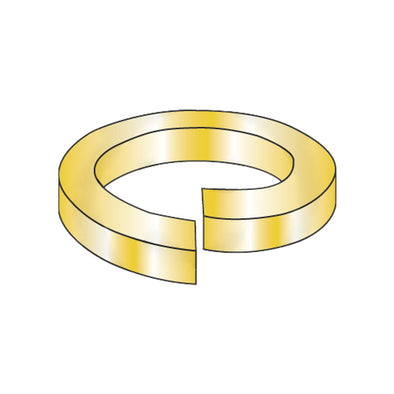 1/4 Medium Split Lock Washer Zinc Yellow-Bolt Demon