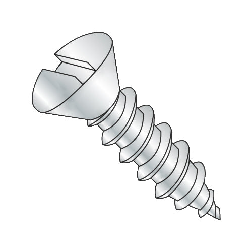 8-18 x 1 Slotted Oval Self Tapping Screw Type AB Fully Threaded Zinc-Bolt Demon