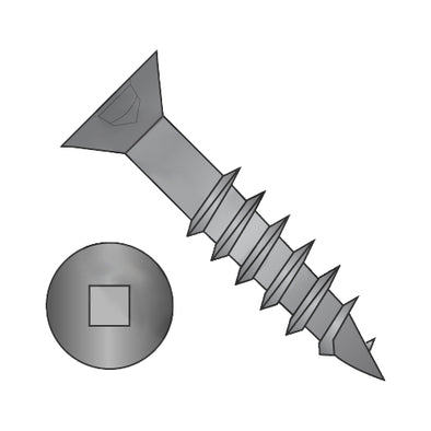 8 x 4 Flat Head (no nibs) Square Drive Deep Thread Wood Screw 2/3 Threaded Black Ox-Bolt Demon