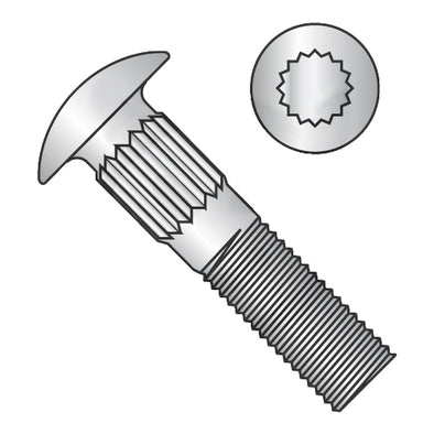 1/4-20 x 1 1/2 Ribbed Neck Carriage Bolt Fully Threaded 18-8 Stainless Steel-Bolt Demon