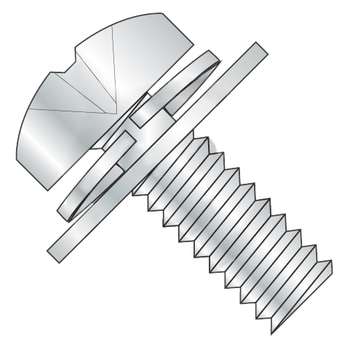 8-32 x 1/4 Phillips Pan Split Lock & Regular Flat Washer Sems Full Thd 18-8 Stainless Steel-Bolt Demon