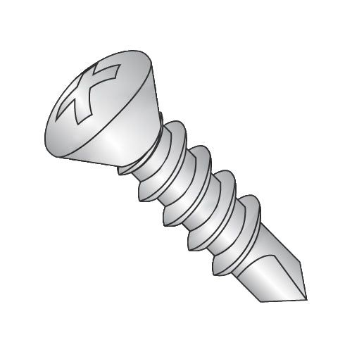 6-20 x 5/8 Phillips Oval Self Drilling Screw Full Thread 18-8 Stainless Steel-Bolt Demon