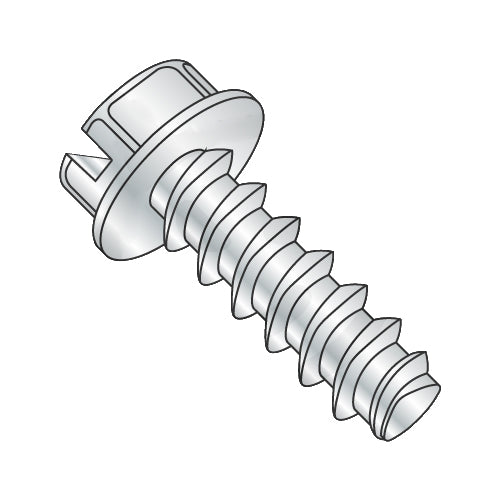 1/4-10 x 1 1/2 Slotted Ind Hex Washer Plastite Alternative 48-2 Fully Threaded Zinc & Wax-Bolt Demon