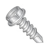6-20 x 3/8 Slot Indented Hex Washer Self Drilling Screw Full Thread 410 Stainless Steel-Bolt Demon