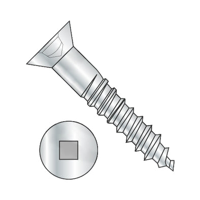 9-14 x 1 1/4 Square Drive Flat Head Full Body Wood Screw 2/3 Thread Zinc-Bolt Demon