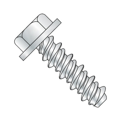 6-19 x 1 #5HD Unslotted Indented Hex Washer High Low Screw Fully Threaded Zinc-Bolt Demon