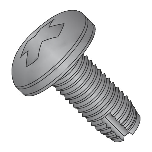 8-32 x 1/4 Phillips Pan Thread Cutting Screw Type 1 Fully Threaded Black Oxide-Bolt Demon
