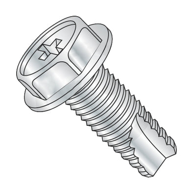 8-32 x 1/2 Phillips Indented Hex Washer Thread Cutting Screw Type 23 Fully Threaded Zinc-Bolt Demon