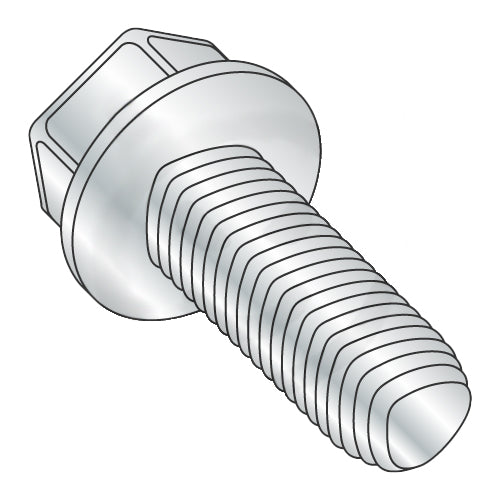 M4-0.7 x 16 DIN 7500D Metric Unslotted Hexwasher Thread Roll Screw Full Thread Zinc & Wax-Bolt Demon