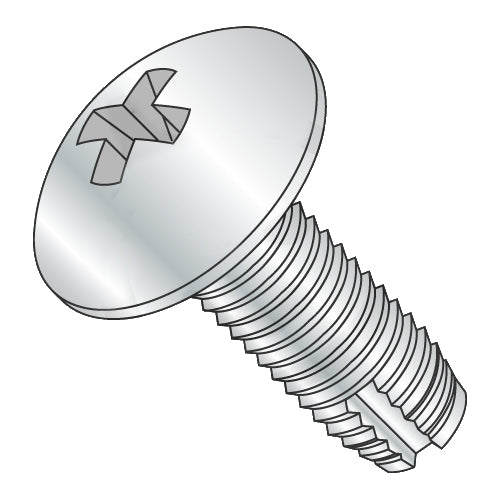 1/4-20 x 3/4 Phillips Truss Thread Cutting Screw Type 1 Fully Threaded Zinc-Bolt Demon