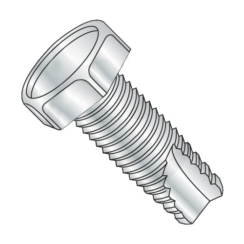 1/4-20 x 1 Unslotted Indented Hex Head Thread Cutting Screw Type 23 Full Thread Zinc-Bolt Demon