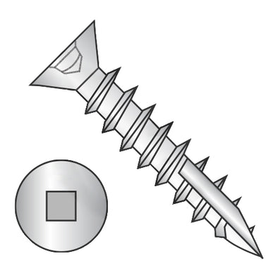 8-11 x 5/8 #2 Square Drive Flat Head No Nibs Deep Thread Type 17 Full Thread Zinc-Bolt Demon