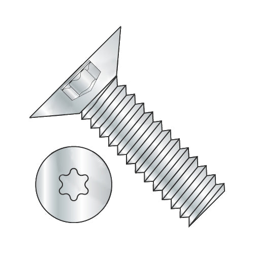 6-32 x 1/2 6-Lobe Flat 100º Machine Screw Fully Threaded Zinc-Bolt Demon