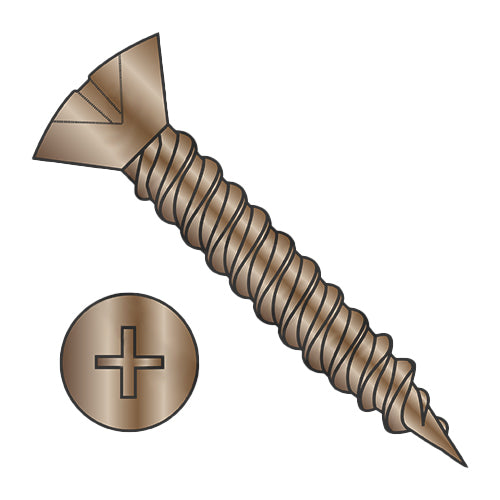 5-20 x 5/8 Phil Oval Hinge Screw Twinfast Fine Thread Full Thred Steel Antique Brass Finish-Bolt Demon