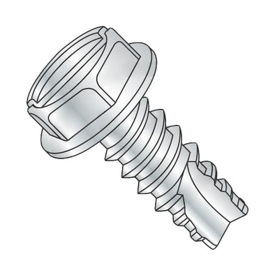8-18 x 1 Slotted Indented Hex Washer Thread Cutting Screw Type 25 Full Threaded Zinc-Bolt Demon