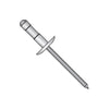 3/16X.500-.781 Large Flange Dome Head Multi Grip Rivet Black Phos Mandrel-Bolt Demon