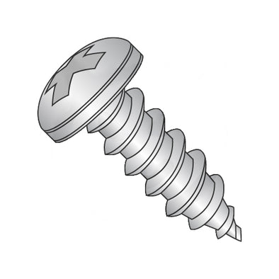 6-20 x 7/8 Phillips Pan Self Tapping Screw Type AB Fully Threaded 18-8 Stainless Steel-Bolt Demon